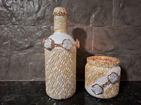 Видео: УДИВИТЕЛЬНАЯ ИДЕЯ ДЕКОРА СТЕКЛЯННОЙ БУТЫЛКИ !! /МАСТЕР КЛАСС // AMAZING GLASS BOTTLE DECORATION IDEA