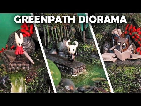 Видео: Я сделал маленькую диораму «Зеленая тропа» из глины | Hollow Knight