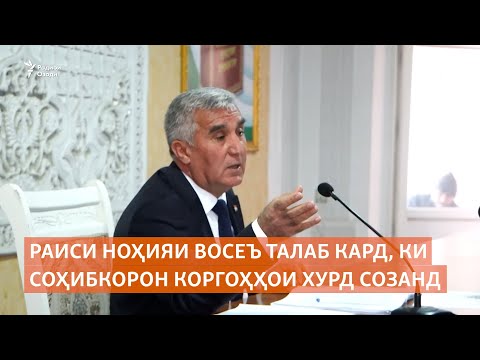 Видео: Раиси ноҳияи Восеъ талаб кард, ки соҳибкорон коргоҳҳои хурд созанд