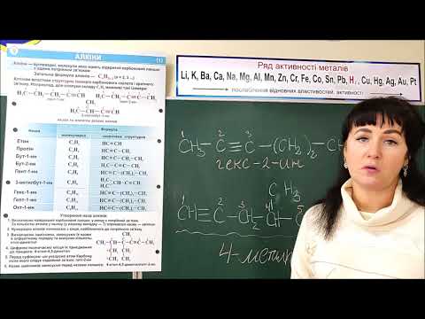 Видео: ХІМІЯ. 10 КЛАС.  УРОК 17. Алкіни. Ізомерія, систематична номенклатура.