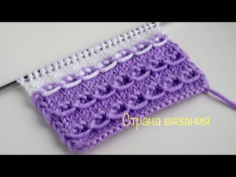 Видео: Узоры спицами. Горизонтальные дорожки с перетяжками. Knitting patterns. Horizontal paths.