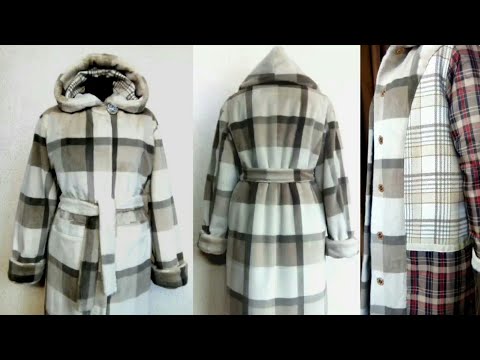 Видео: Шуба из искусственного меха.  Шубка-пальто для девочки подростка.