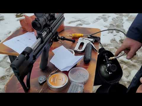 Видео: Alfa Dobermann Коротыш с пистолетным стволом 26см. СТРЕЛЬБА 60-120м. ПОЧТА mir.pnevmata@bk.ru