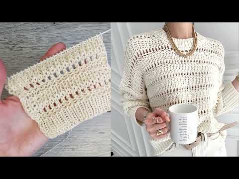 Видео: Красивый узор для джемпера. Knitting pattern for jumper, sweater.