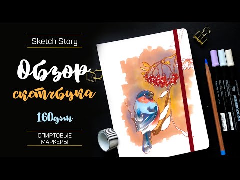 Видео: │ОБЗОР НА МОЙ СКЕТЧБУК 📓│ Sketch Story 160gsm│Скетчинг маркерами│