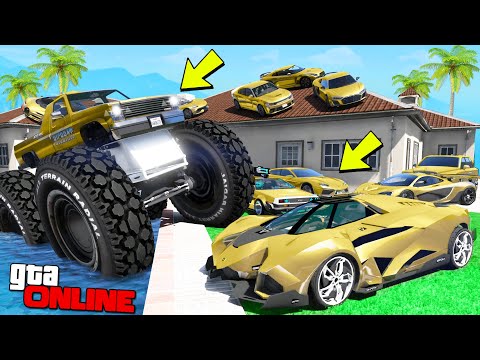 Видео: УГНАЛ КУЧУ ЗОЛОТЫХ ТАЧЕК И ЧИТ МОНСТР ТРАК ЗА 180 СЕКУНД! БИТВА ВОРОВ В ГТА 5!