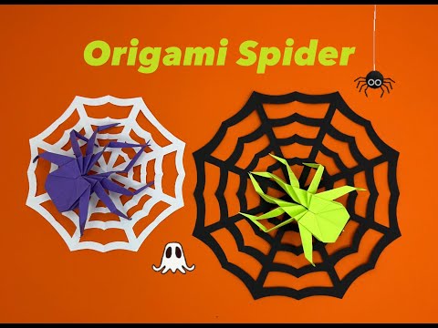 Видео: ORIGAMI LESSON🕷️🕸️👻/DIY Origami Spider with Web for Halloween/Оригами Паук и Паутина/거미 종이접기 #종이접기놀이