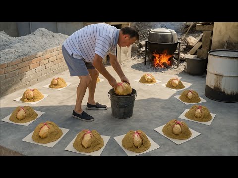 Видео: Ограниченное количество кур ежедневно! Уникальная 5-часовая запеченная курица в грязи в Малайзии