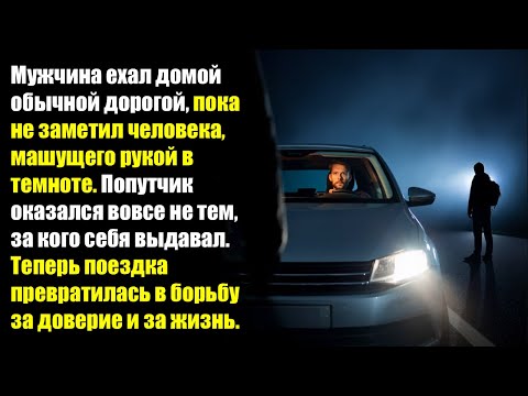 Видео: Мужчина ехал домой обычной дорогой, пока не заметил человека, машущего рукой в темноте...