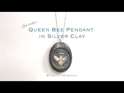 Видео: Как сделать: серебряный кулон «Королева пчёл» из серебряной глины — простой проект — мастер-класс...