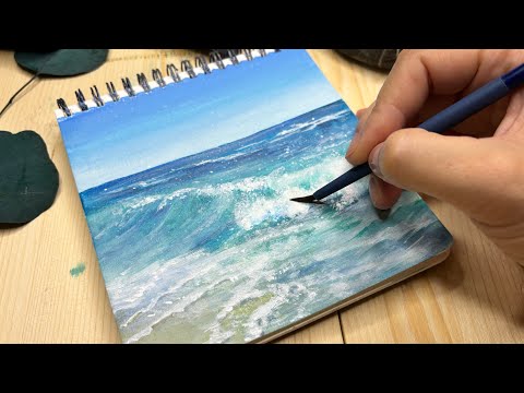Видео: Как нарисовать морские волны | Рисуем акрилом