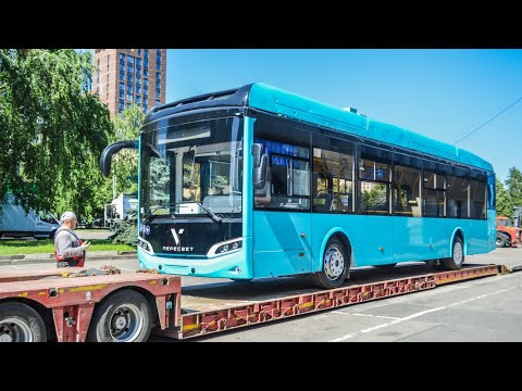 Видео: Троллейбус Volgabus 5270T "Пересвет" заезжает на трап эвакуатора.