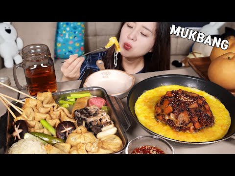 Видео: MUKBANG  :) кимчи жареный рис с сыром Моцарелла | грибной рыбный суп.