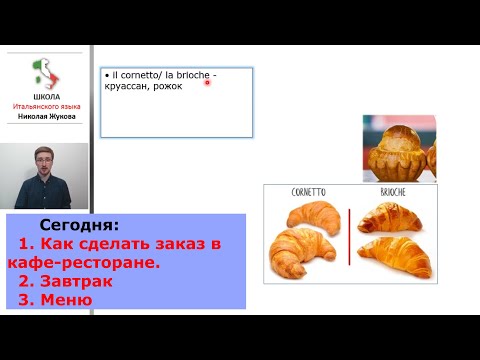 Видео: 16-й урок.Как сделать заказ в кафе-ресторане.Завтрак.Меню.Курс итальянского языка Николая Жукова