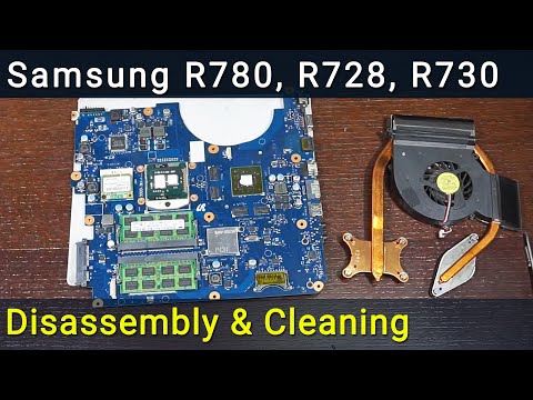 Видео: Samsung R780, R728, R730 Разборка, чистка вентилятора от пыли и замена термопасты