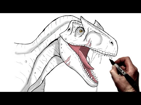 Видео: Как нарисовать аллозавра | Пошаговое руководство | Мир Юрского периода