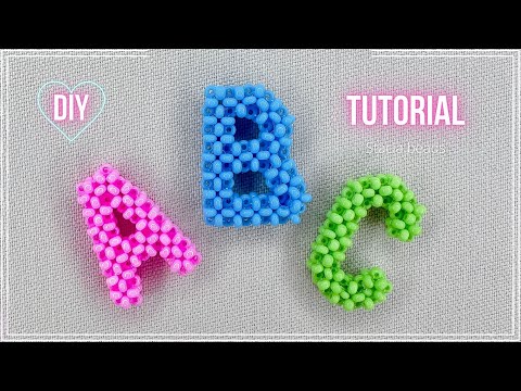 Видео: Буквы А , В , С из бисера. Английский алфавит крестиком