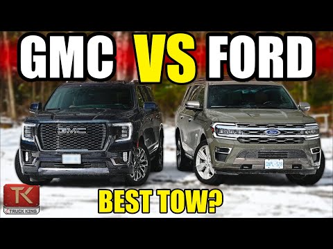 Видео: GMC Yukon 2024 против Ford Expedition — буксировка полноразмерных внедорожников!