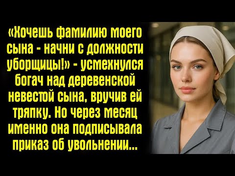 Видео: «Хочешь фамилию моего сына — начни с должности уборщицы!» — усмехнулся богач над деревенской...