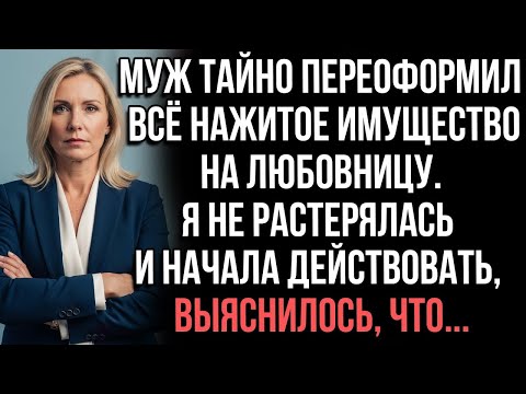 Видео: Муж тайно переоформил всё нажитое имущество на любовницу. Я не растерялась и начала действовать