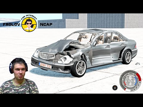 Видео: Краш тесты Mercedes-Benz S class W220 в BeamNG.drive//Frolov Ncap.