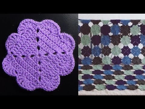 Видео: Мотив для пледа крючком(лёгкий уровень сложности)