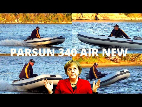 Видео: Моторная лодка PARSUN 340 AIR NEV + Toxatsu 5, вот где раскрылась гидро лыжа (псевдо киль) ...