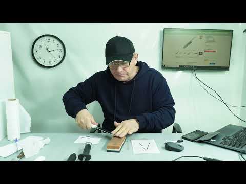 Видео: Tramontina 24609/088 шеф нож обзор, заточка.