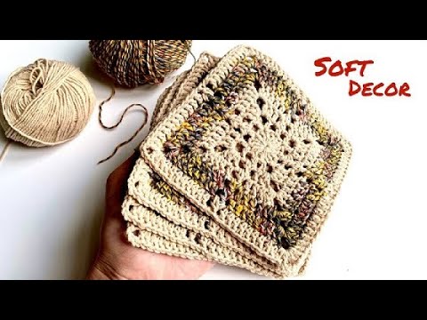 Видео: Никогда не выйдет из моды! Бабушкин квадратный мотив | Soft Decor - Татьяна Чакур