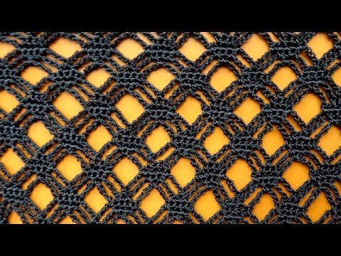 Видео: Ажурный узор вязания Сеточка Open work crochet pattern 79