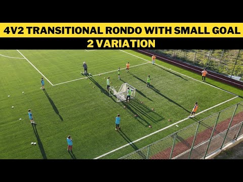 Видео: Переходное рондо 4х2 с малым голом | 2 вариант | Футбольная тренировка