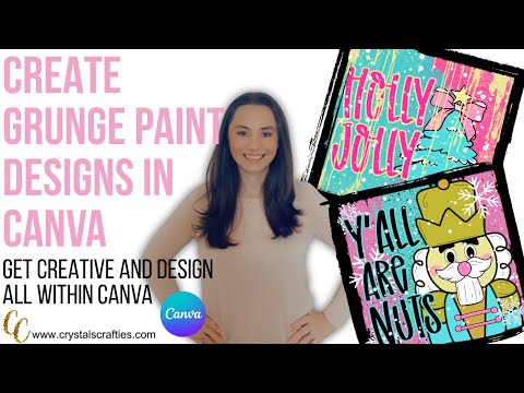 Видео: Как создать гранжевый дизайн с помощью краски в Canva | Урок по рисованию брызг краски