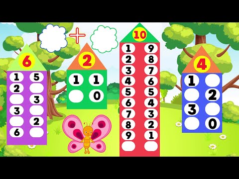 Видео: Числовые домики от 1 до 10 Состав числа ДОМИКИ Развивающие мультики МАТЕМАТИКА для детей