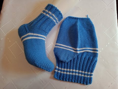 Видео: Плетени Терлици -  Чорапи Модел 23 (Knitted Slippers) (Тапочки спицами) (Patik) (Pantufas)
