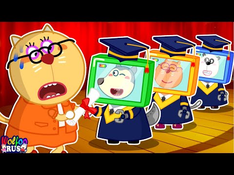Видео: Вулфу стал телевизионщиком! - Первый день выпуска Вулфу из детского сада | Wolfoo Russian