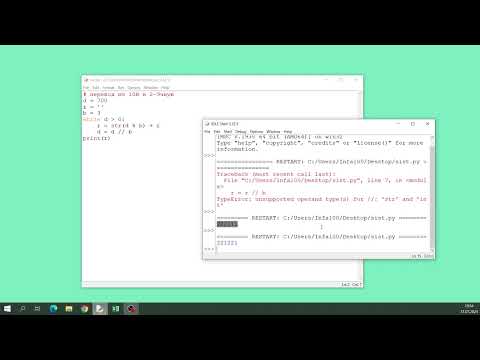 Видео: v096 - Перевод в Python из 10й системы счисления в любую другую (от 2 до 9)