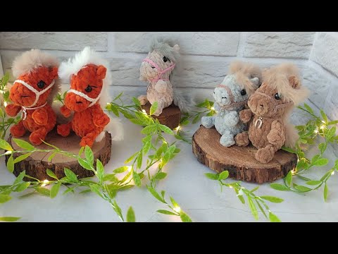Видео: МК на мини лошадку крючком, crochet horse keychain, gehäkelter Pferde-Schlüsselanhänger