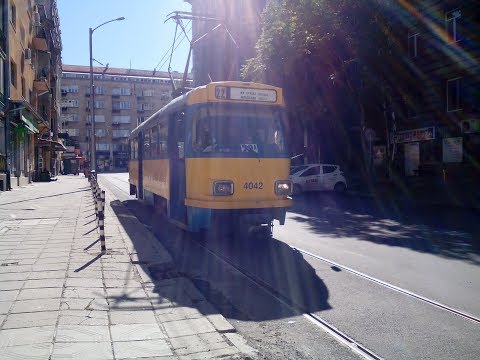 Видео: Трамвай ČKD Tatra T4D-M2, линия 22А 🚋 (София)