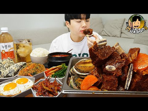 Видео: ASMR MUKBANG Тёнчжан Ччигэ Тушеные ГИГАНТСКИЕ говяжьи ребрышки корейская домашняя еда принимать пищу
