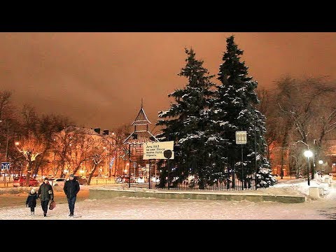 Видео: Вечерняя прогулка по праздничному городу.  Пенза, январь 2019 г