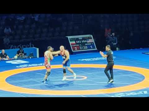 Видео: Азарпира (Иран) - Снайпер (США), 97 кг, финал. Чемпионат мира 2025 