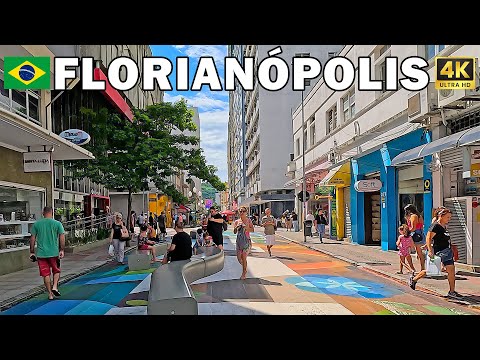 Видео: 🇧🇷 Флорианополис, Бразилия: Пеший тур 4K | Прогулка по центру города Флорипы