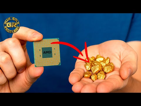 Видео: Извлечение золота из 30 процессоров AMD | Сколько золота содержится в процессорах?