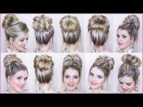 Видео: 10 КЛАССНЫХ ИДЕЙ КАК СДЕЛАТЬ НЕБРЕЖНЫЙ ВЫСОКИЙ ПУЧОК | 10 Easy Two Minute Bun | messy bun hairstyle