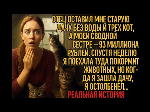 Видео: Когда отец оставил мне дачу и трёх кошек, а сестре — 93 миллиона рублей