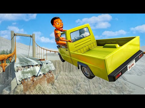 Видео: Машины против сломанного моста 😱 #7 - [BeamNG.Drive]