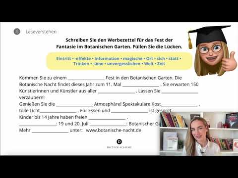 Видео: Четене с разбиране НЕМСКИ ЕЗИК 🇩🇪 Leseverstehen - Botanischer Garten A2 - B1 | Deutsch Academy