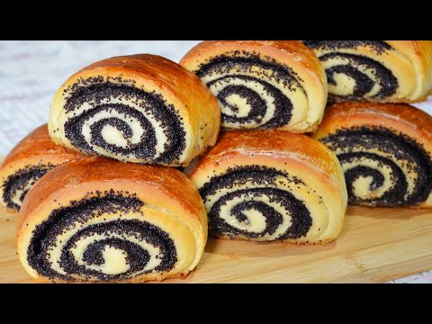 Видео: Булочки с маком 😍Быстрый замес теста без опары | Танюшина кухня