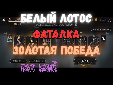 Видео: MK Mobile Башня Белого Лотоса  Фатально 120 бой Золото без снаряжения текущей башни