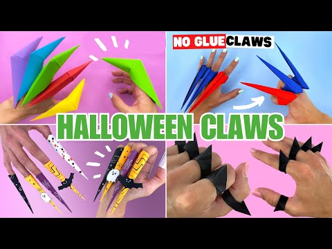 Видео: Когти оригами на Хэллоуин без клея, как сделать когти из бумаги